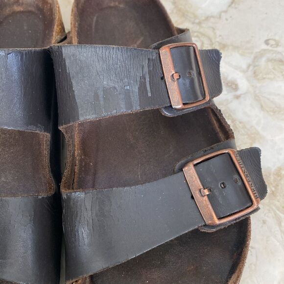 Birkenstock Arizona Soft Footbed Leather Sandals Unisex - Picture 14 of 15